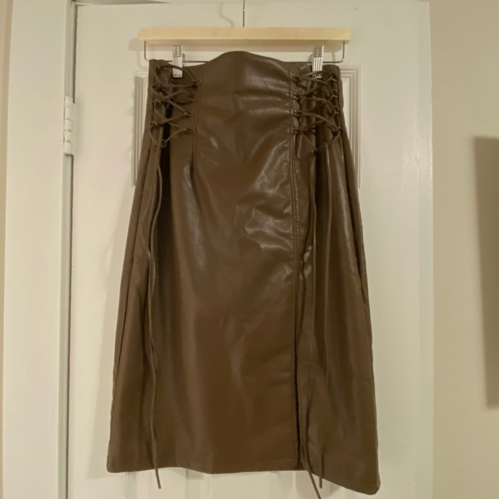 Brown Leather Skirt